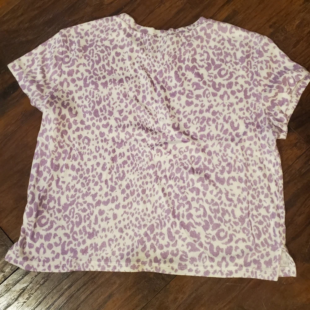 Girls Purple Leopard Print Matching Set